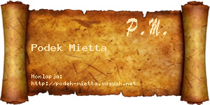 Podek Mietta névjegykártya